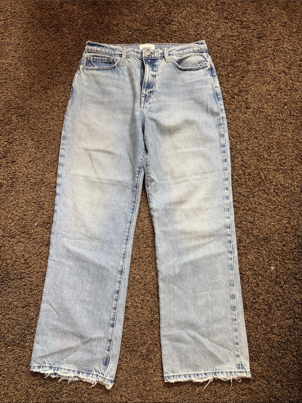 Frame Denim Light Blue Straight-Leg Jeans